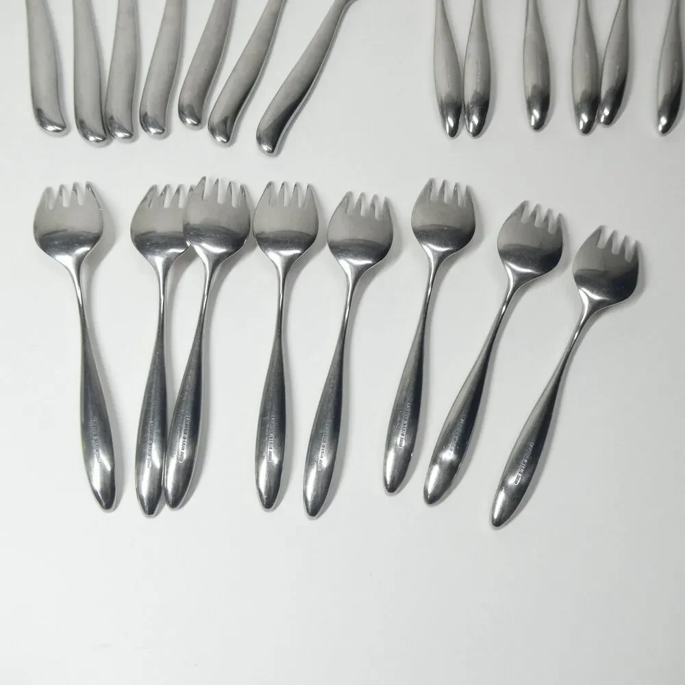 Lauffer Towle Design 2 Stainless Japan 21pc Flatware Lot Forks 18/8 MCM Vintage